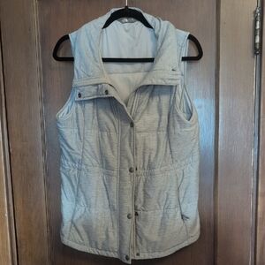 Women's Gray Quilted North Face Vest